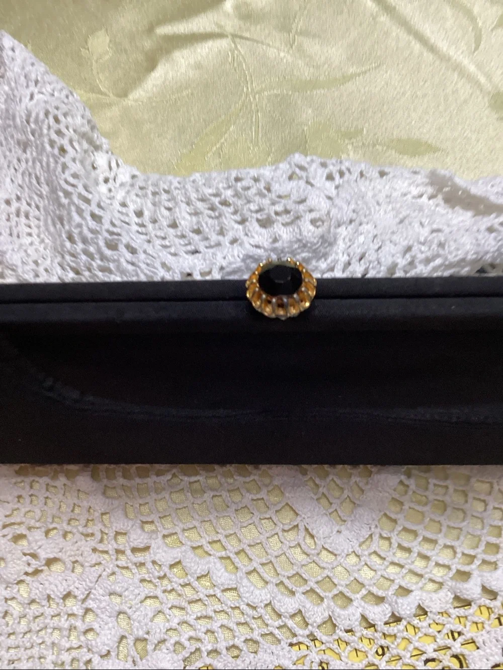 Vintage Classic Black Evening Clutch Handbag marked with gold inside 21